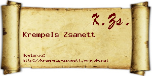 Krempels Zsanett névjegykártya